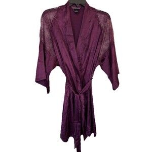 Victoria's Secret Very Sexy Satin and Lace Kimono Robe Plum Satin Robe Size XS